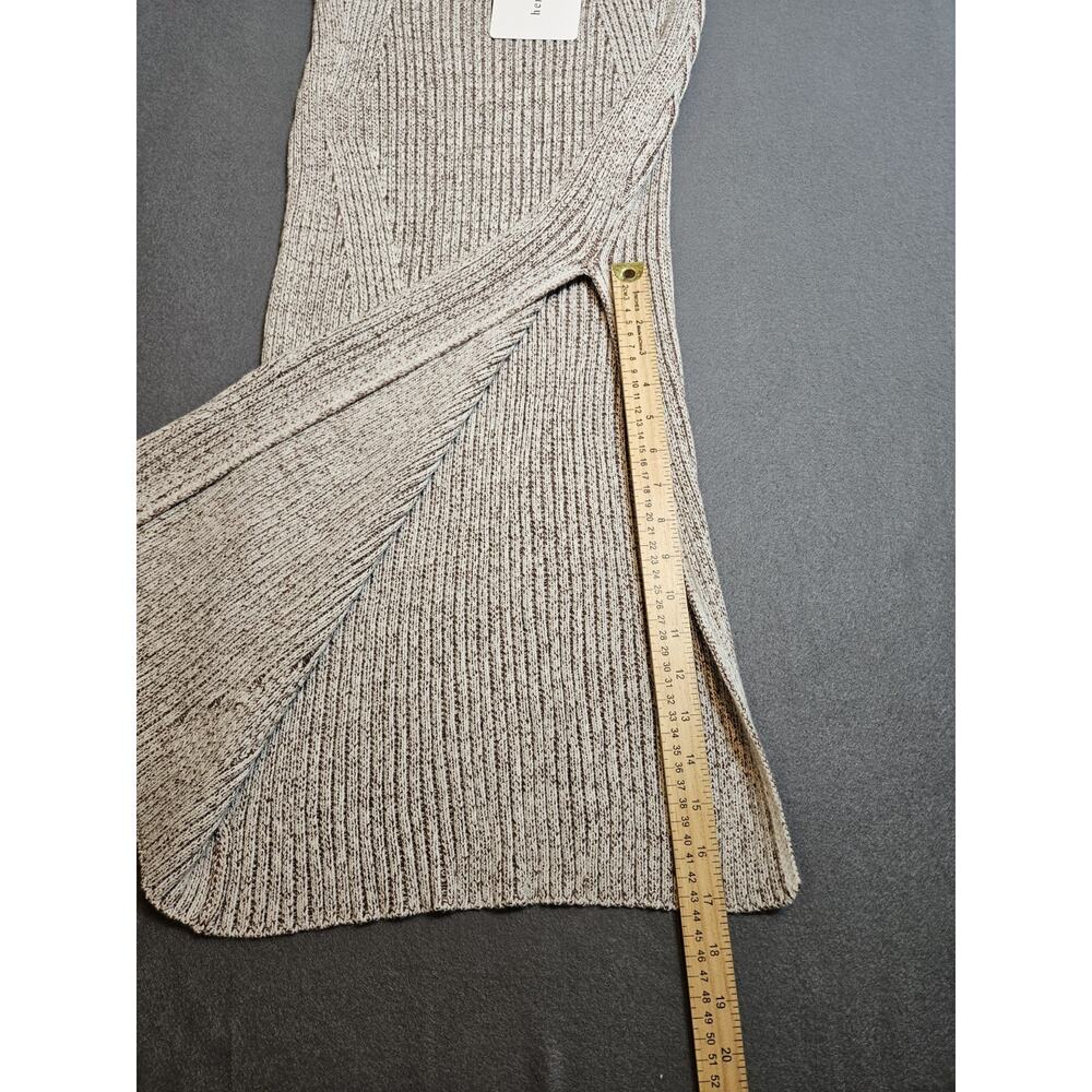 Hers And Mine Set Womens Large Beige Crop Top And Dress Set With Slit - Picture 9 of 11